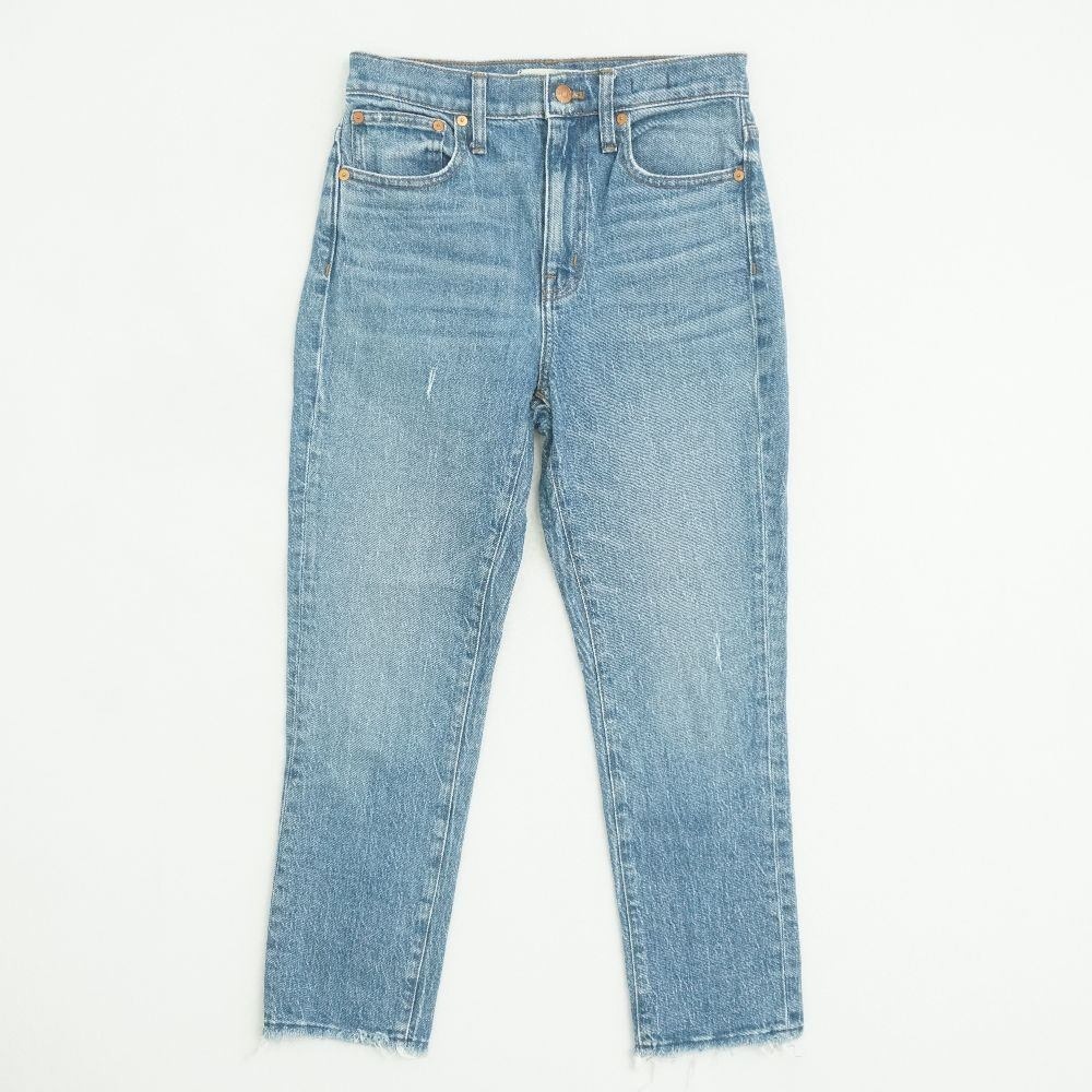 Madewell Womens The High-Rise Slim Crop Boyjean Jeans Size 24 Medium Wash Denim